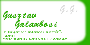 gusztav galambosi business card